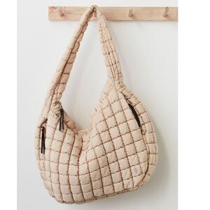 Free People Quilted Tan Hobo Bag